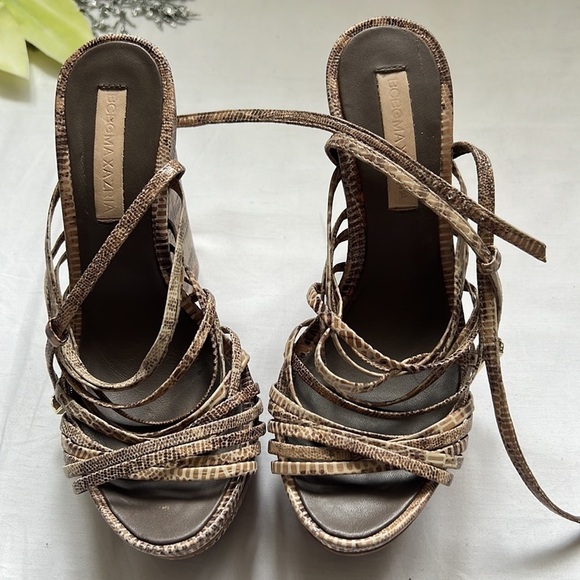 ⭐️BCBGMAXAZRIA Women’s Laurol Mushroom Printed WEDGE HEELS Strap Shoes Size 6⭐️ - Picture 7 of 8
